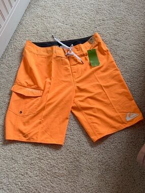 Quiksilver Men's Bright Orange Boardshorts with Logo